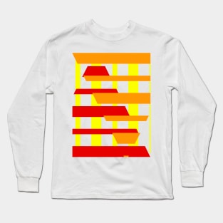 Abstract Pattern Orange Red Yellow Long Sleeve T-Shirt